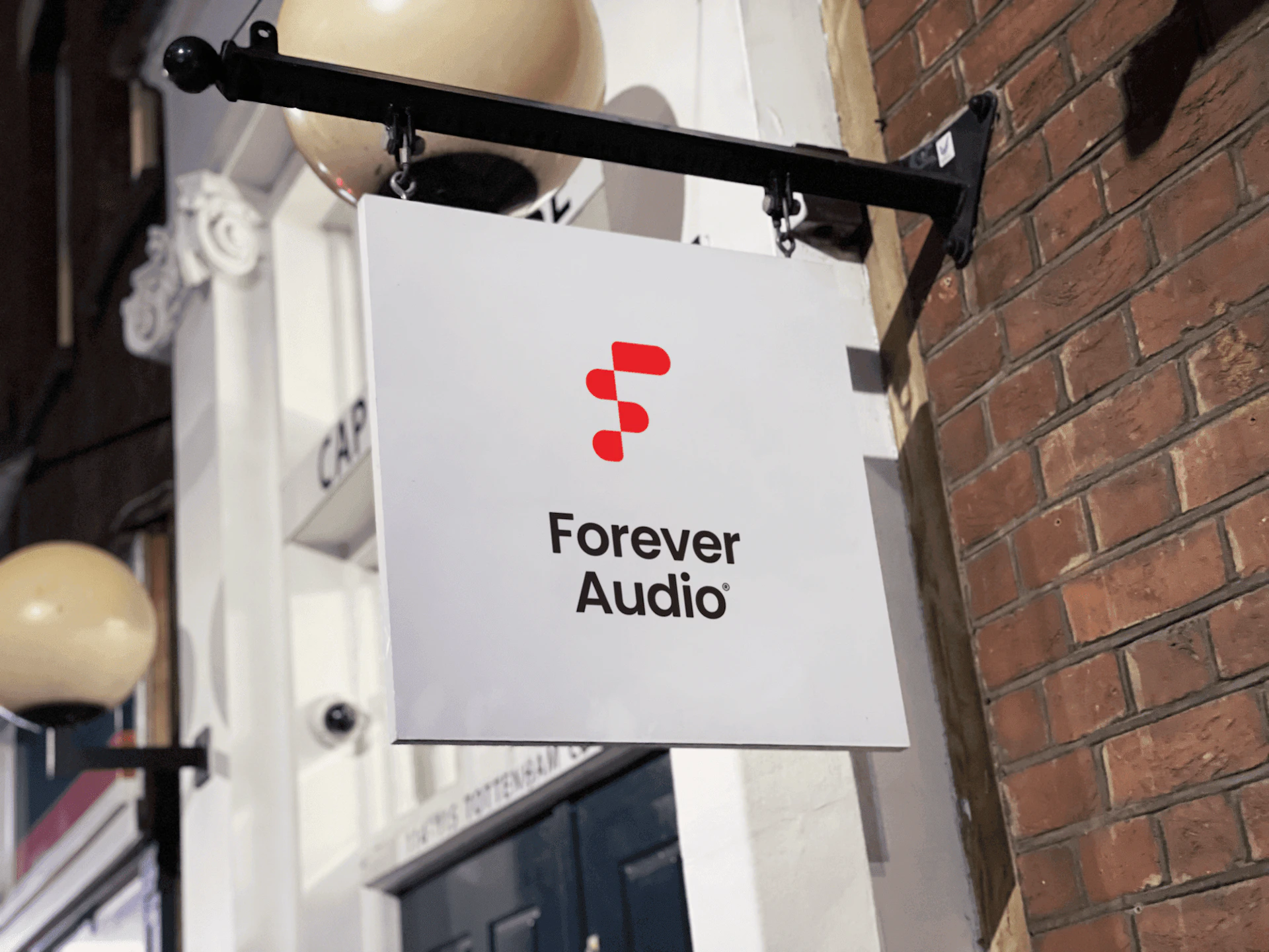 Forever Audio sign in street