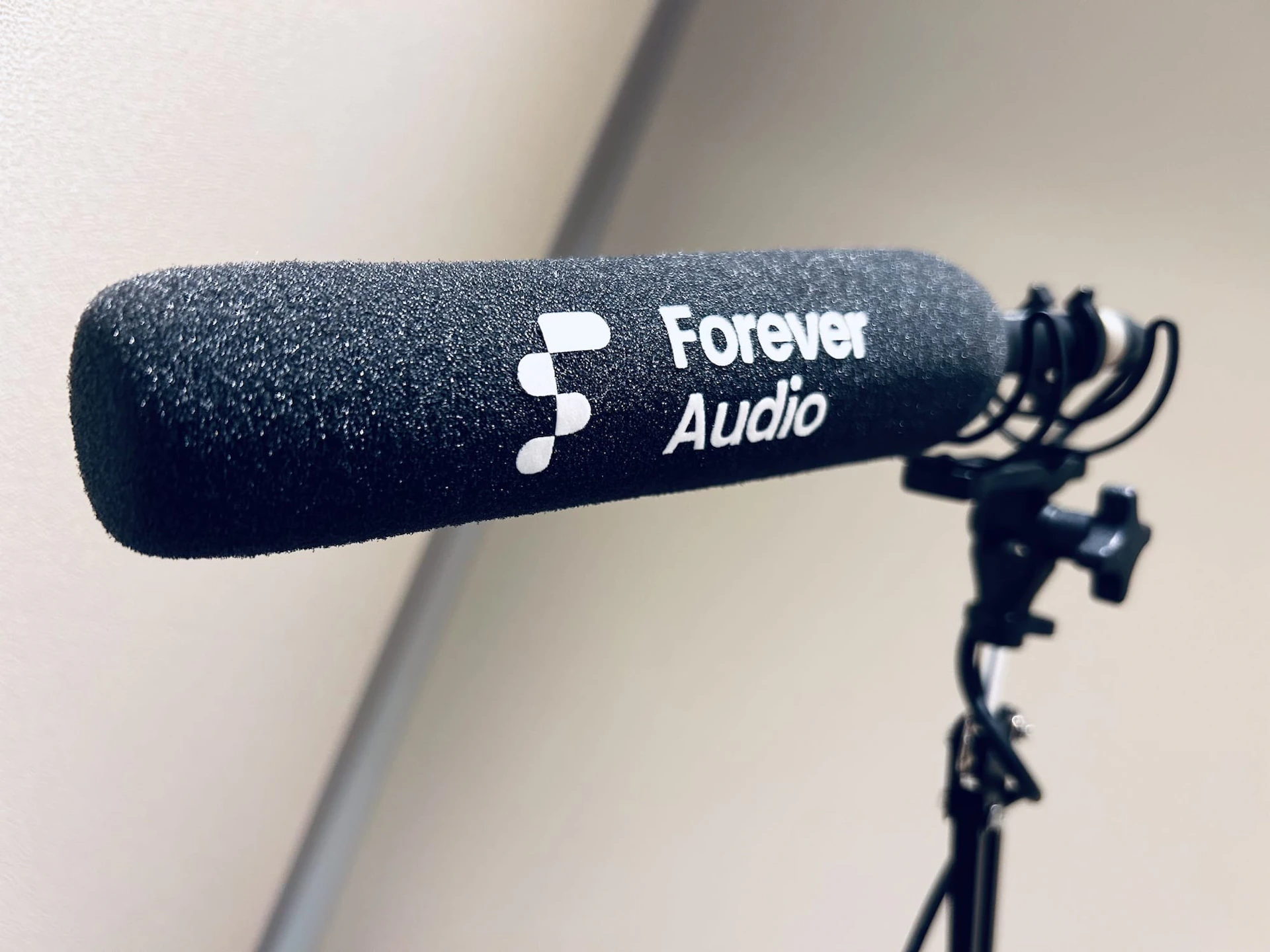 Voice recording microphone with Forever Audio logo